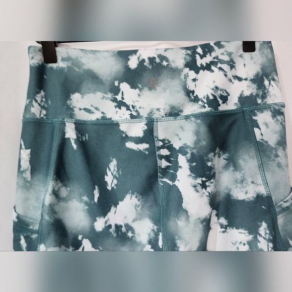 Balance Collection Womens Leggings Size L Green Tie-Dye Activewear Athleisure - Picture 8 of 9